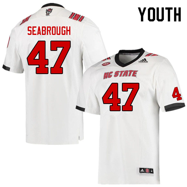 Youth #47 Ced Seabrough NC State Wolfpack College Football Jerseys Sale-White - Click Image to Close